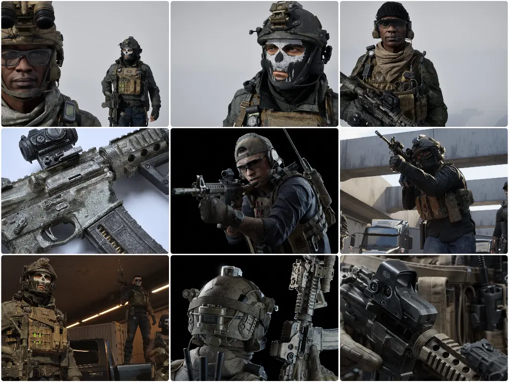 专业级特种部队战士角色模型资产包含面部表情系统支持细节定制化需求BMS-shadow unit