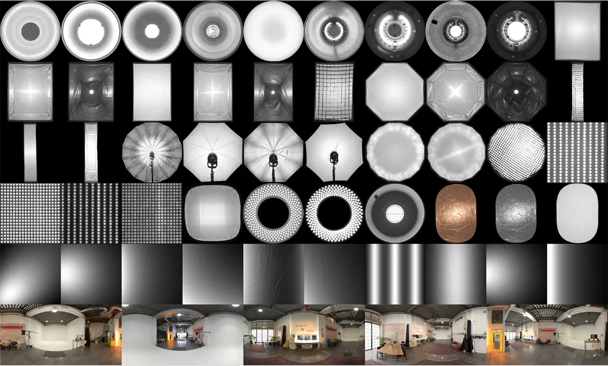高端3D建模可视化灯光小贴士 实拍摄影棚真实灯光HDRI资源助力逼真光影渲染3D Collective - Real Light Studio Pack