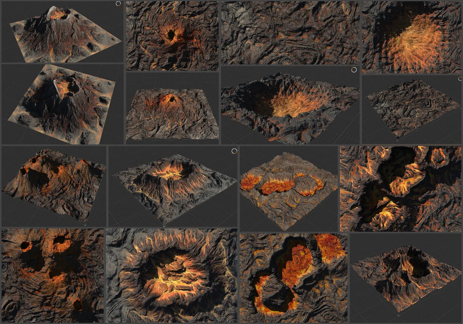 8个火山模型3D Volcano Model and Texture Pack